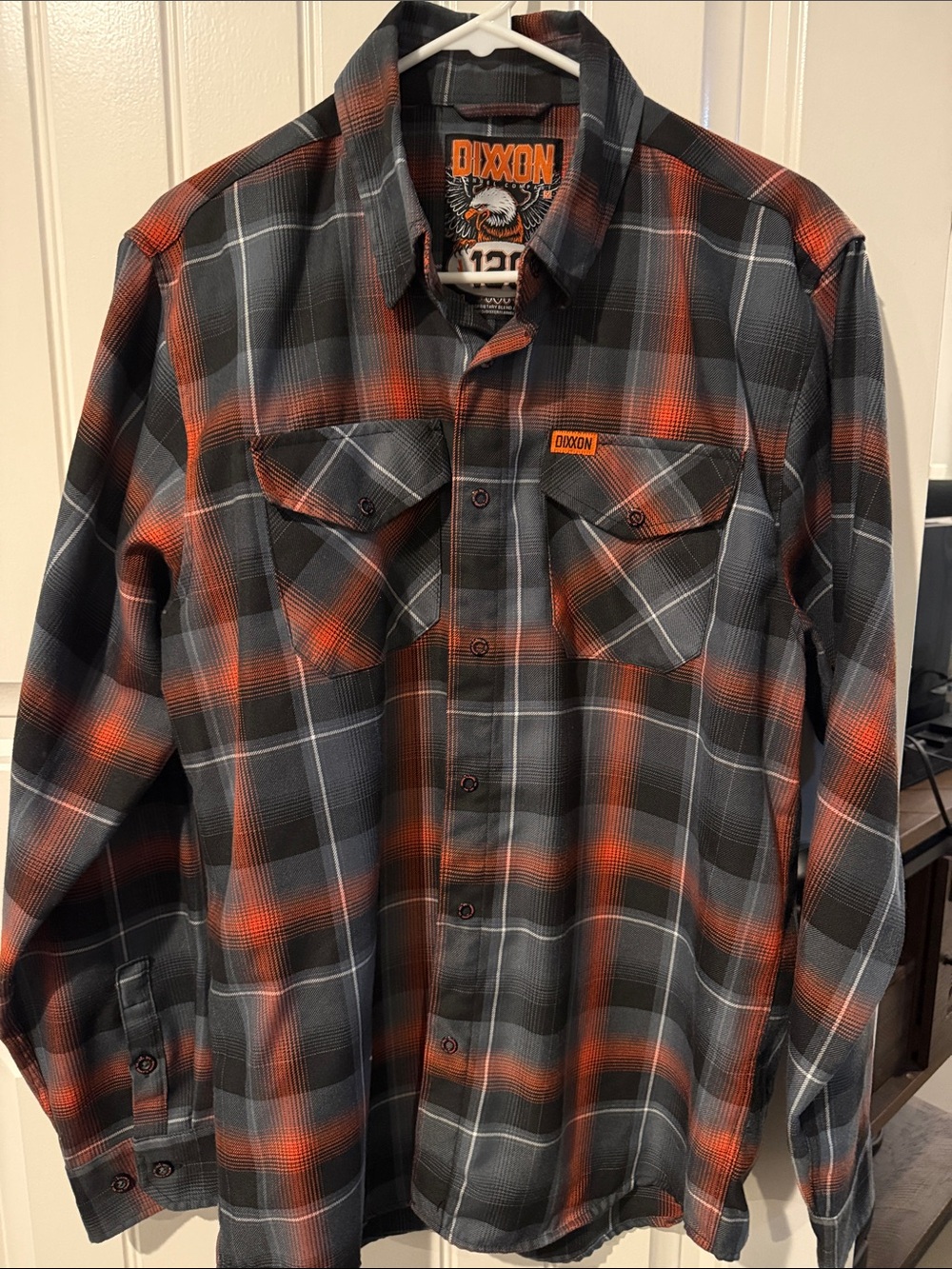 DIXXON Black & Orange Plaid Button-Down Work Shirt